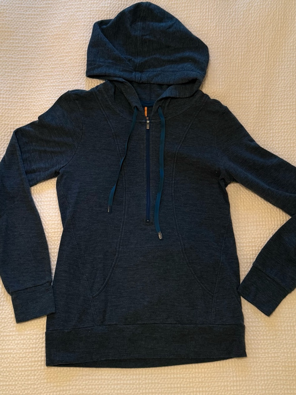 Lucy | Navy Hooded Half-Zip Pullover | Women's M
